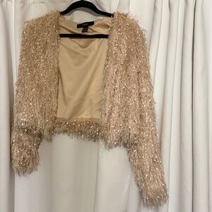 Forever 21 Shimmering Tan Teddy Jacket